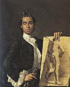 Self-Portrait with a Drawing of a Male Nude Luis Melendez
